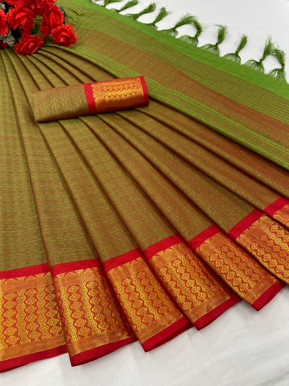 Rohini Soft Cotton Silk Saree with Contrast Jacquard Border Saree Catalog